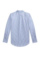 Boys 8-20 Striped Cotton Poplin Shirt