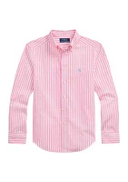 Boys 8-20 Striped Cotton Poplin Shirt