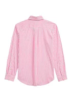 Boys 8-20 Striped Cotton Poplin Shirt