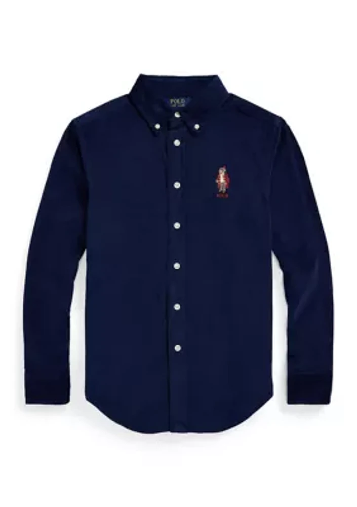 Boys 8-20 Polo Bear Cotton Corduroy Shirt