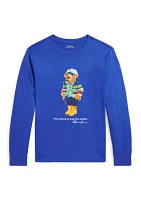 Boys - Polo Bear Cotton Jersey Long Sleeve T-Shirt