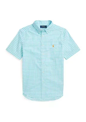 Boys 8-20 Cotton Poplin Short Sleeve Shirt