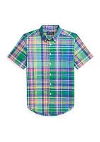 Boys 8-20 Cotton Poplin Short Sleeve Shirt