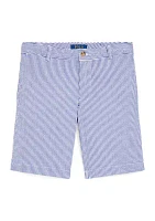 Boys - Stretch Cotton Seersucker Shorts