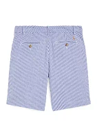 Boys - Stretch Cotton Seersucker Shorts