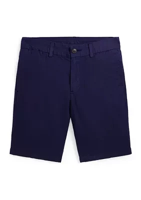 Boys 8-20 Straight Fit Linen Cotton Shorts
