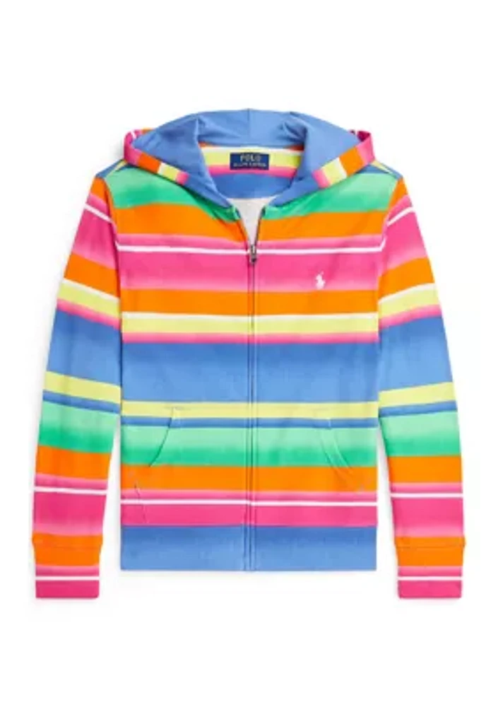 Boys - Striped Spa Terry Full Zip Hoodie