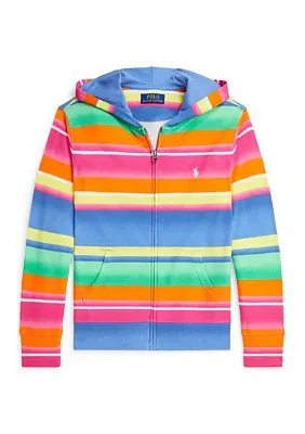 Boys - Striped Spa Terry Full Zip Hoodie