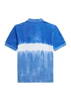 Boys - Tie Dye Cotton Mesh Polo Shirt