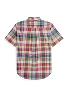 Boys - Cotton Madras Short Sleeve Shirt