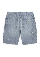 Boys - Indigo Striped Denim Carpenter Shorts