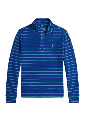 Boys 8-20 Striped Cotton 1/4 Zip Pullover