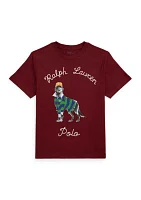 Boys - Dog Printed Cotton Jersey T-Shirt