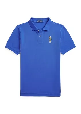 Boys 8-20 Polo Bear Cotton Mesh Shirt