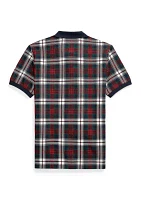 Boys 8-20 Plaid Cotton Mesh Polo Shirt