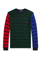 Boys - Waffle Knit Cotton Long Sleeve T-Shirt