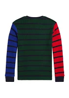 Boys - Waffle Knit Cotton Long Sleeve T-Shirt