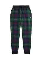 Boys - Plaid Fleece Jogger Pants