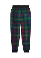 Boys - Plaid Fleece Jogger Pants