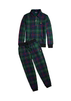 Boys - Plaid Fleece Jogger Pants