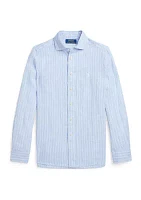 Boys 8-20 Striped Linen Shirt