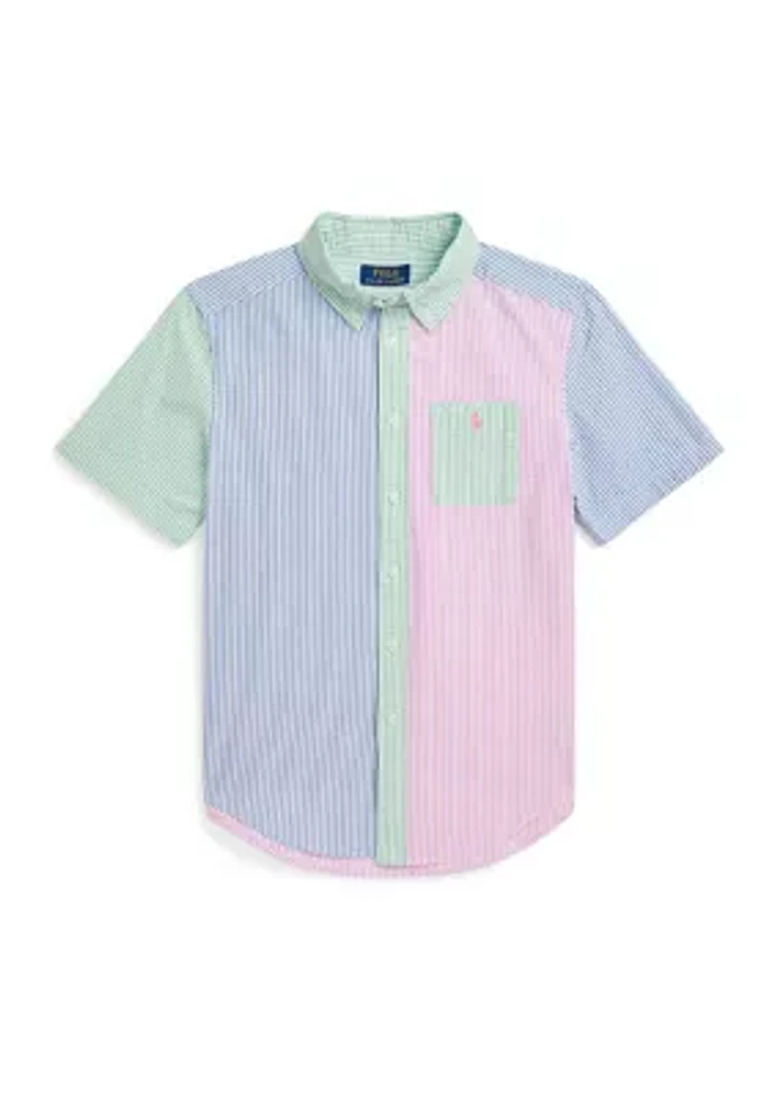 Boys 8-20 Striped Cotton Seersucker Fun Shirt