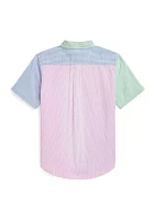 Boys 8-20 Striped Cotton Seersucker Fun Shirt