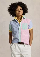 Boys 8-20 Striped Cotton Seersucker Fun Shirt