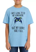 Boys 8-20 Homework Gamer Graphic T-Shirt