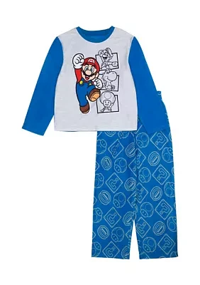 Boys 4-10 Mario Jump Fleece Pajama Set