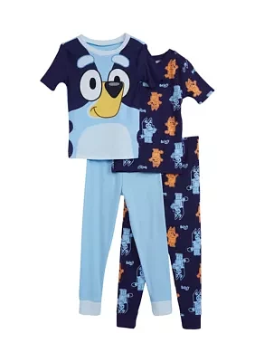 Boys 8-20 Bluey Buddy 4 Piece Printed Pajama Set