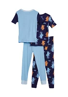 Boys 8-20 Bluey Buddy 4 Piece Printed Pajama Set