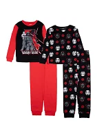 Boys 4-10 4 Piece Printed Pajama Set