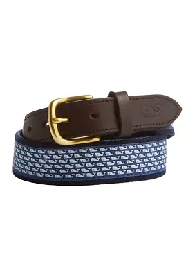 Boys 8-20 Classic Whale Canvas Belt