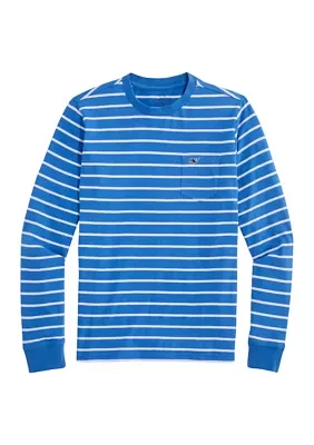 Boys 8-20 Long Sleeve Striped Pocket T-Shirt