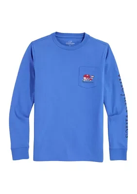 Boys 8-20 Santa Pond Hockey Whale Pocket T-Shirt