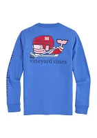 Boys 8-20 Santa Pond Hockey Whale Pocket T-Shirt