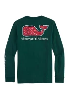 Boys 8-20 Santa Whale Fill Long Sleeve Pocket T-Shirt