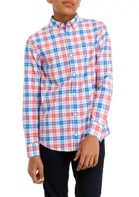 Boys 8-20 Plaid On the Go Nylon Shirt