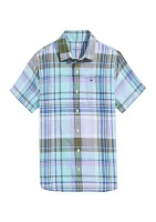 Boys 8-20 Short Sleeve Madras Plaid Shirt