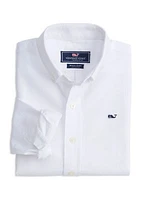 Boys 8-20 Solid Oxford Whale Shirt