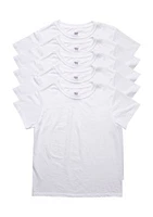 Boys Set of 5 White Crew Neck Undershirts