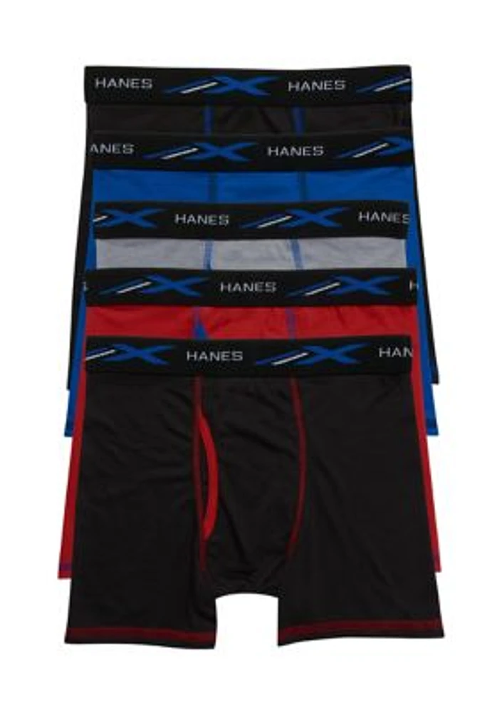 Boys Set of 5 Printed Boxer Briefs