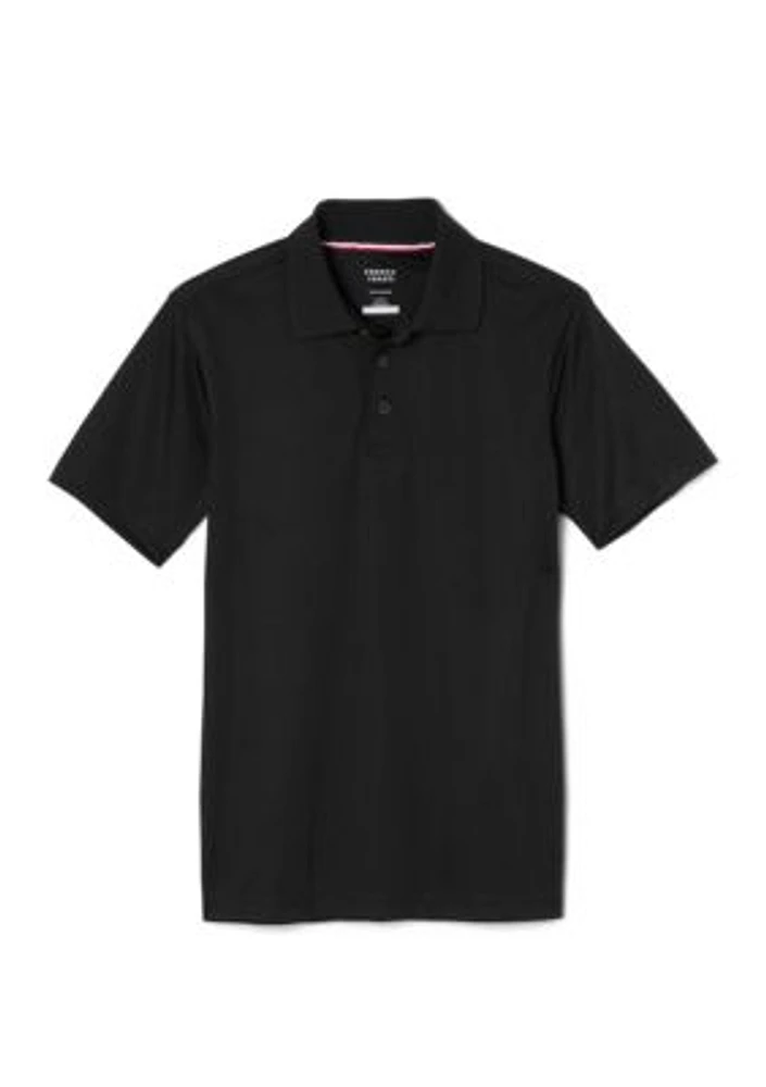 Boys Short Sleeve Stretch Moisture Wicking Polo Shirt