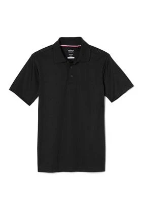 Boys Short Sleeve Stretch Moisture Wicking Polo Shirt