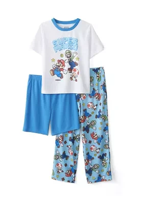 Boys 4-10 Mario Printed Pajama Set