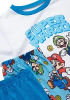 Boys 4-10 Mario Printed Pajama Set