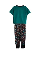 Boys 4-7 Dinosaur 3 Piece Printed Pajama Set