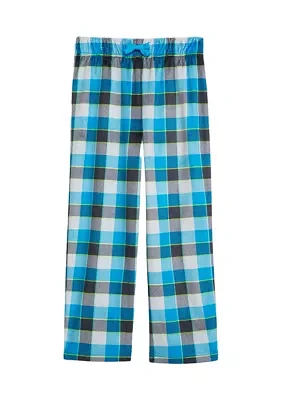 Boys Blue Plaid Pajama Pants