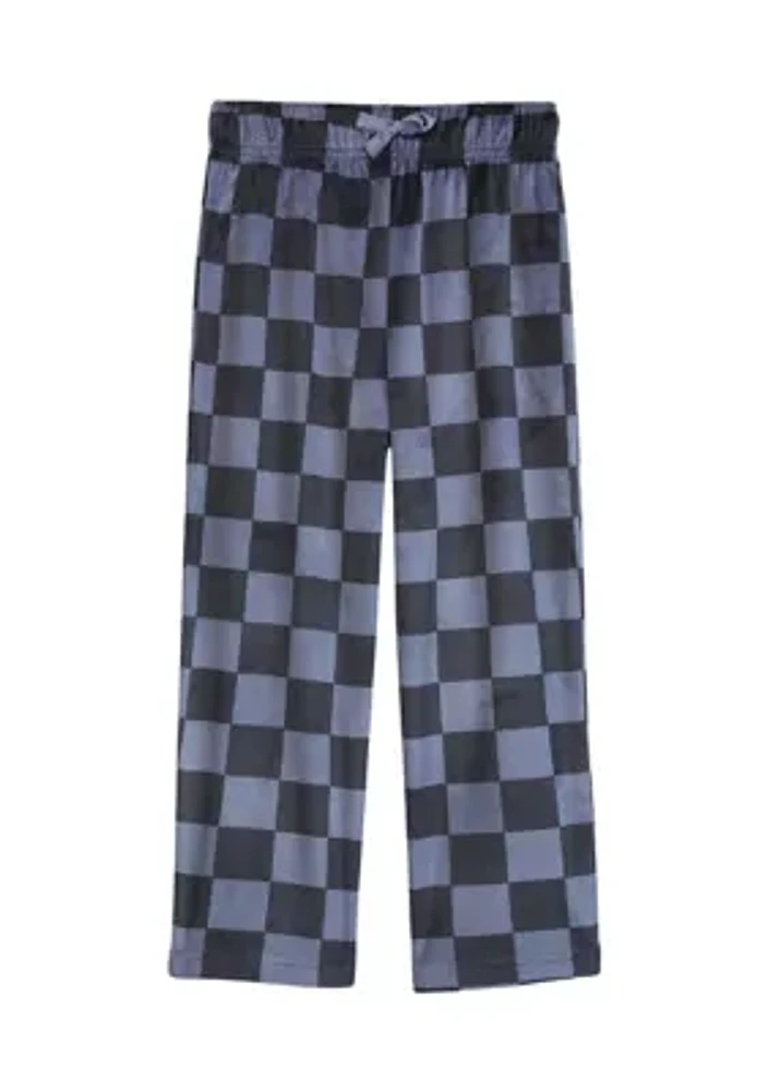 Girls Gray Check Pajama Pants